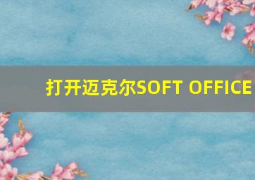 打开迈克尔SOFT OFFICE